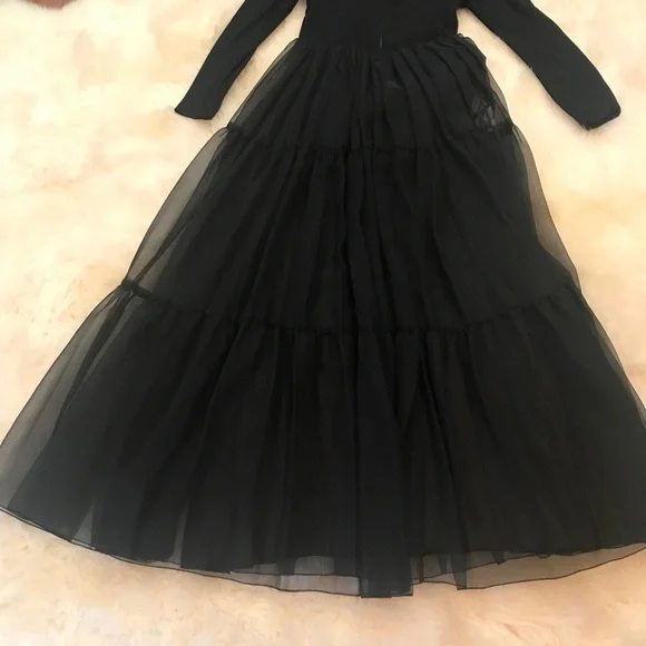 James Daugherty NY rare Vintage 1970s Black Gown XS perfect vampire vibe